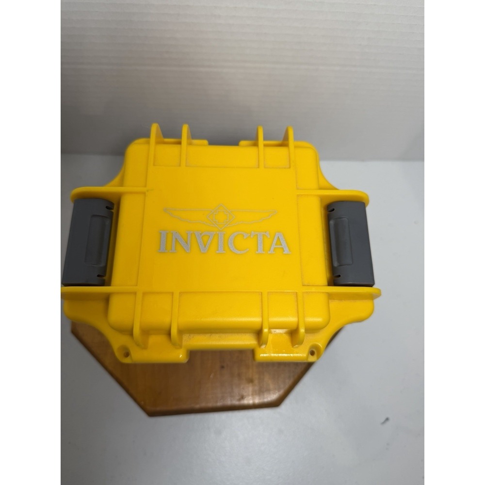 Invicta Yellow Watch Case Storage Box Hard Shell Travel Case w Foam Insert‎